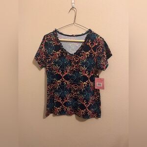 Sun Bay Vibrant Coral Print Tee